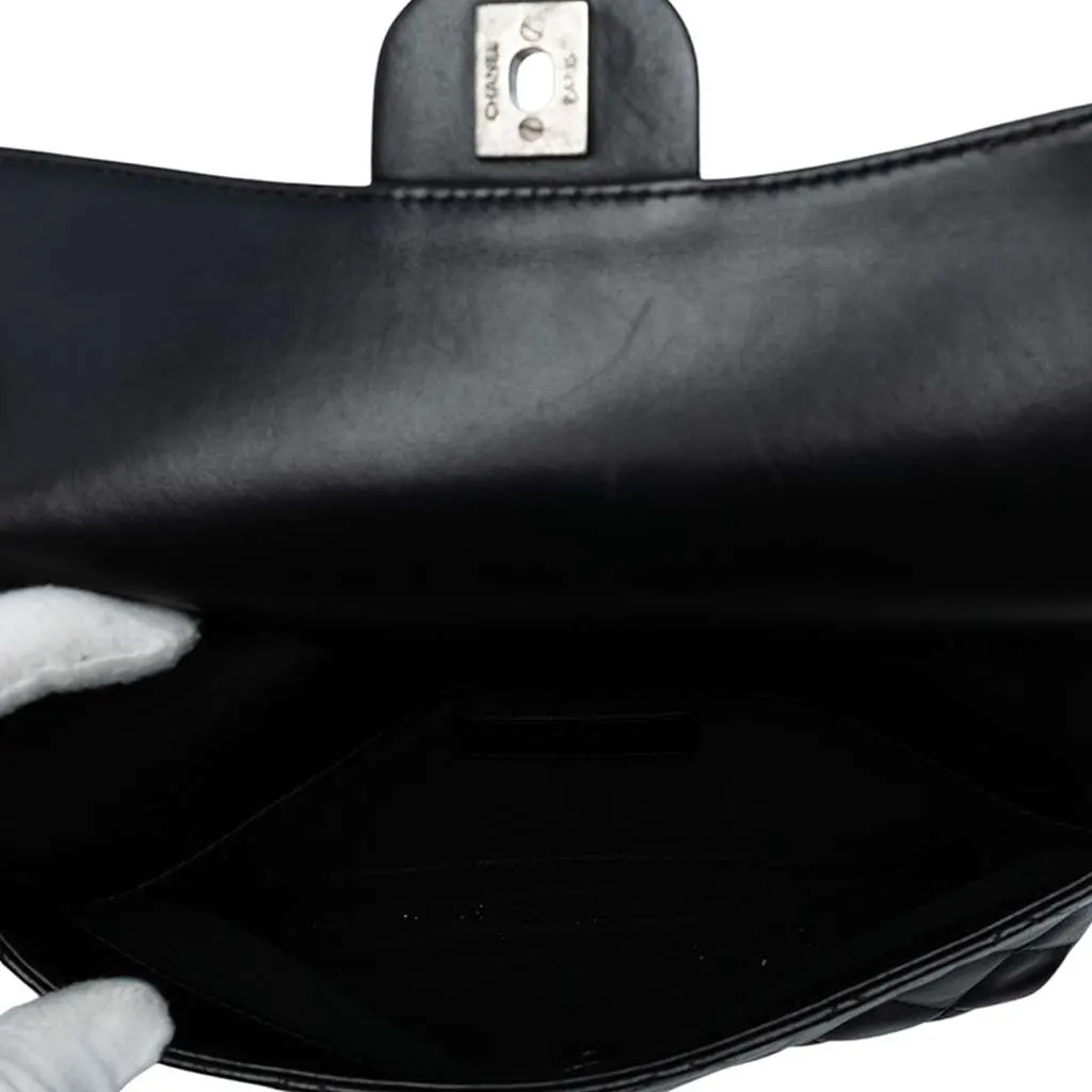Chanel Paris-Salzburg Lambskin Zip Multi Flap Black Leather Good - Model View