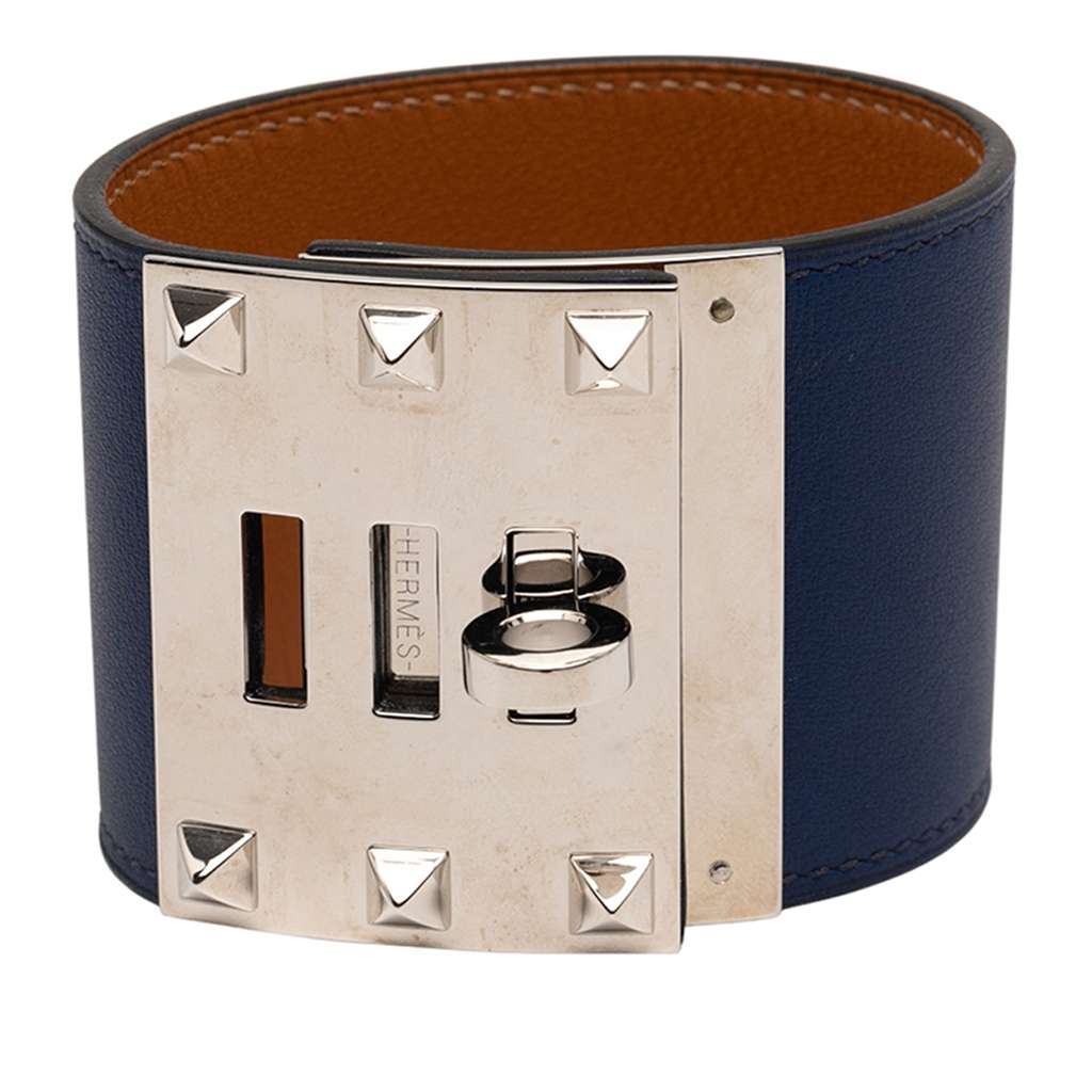 Hermès Swift and Palladium Plated Kelly Extreme Dog Bracelet