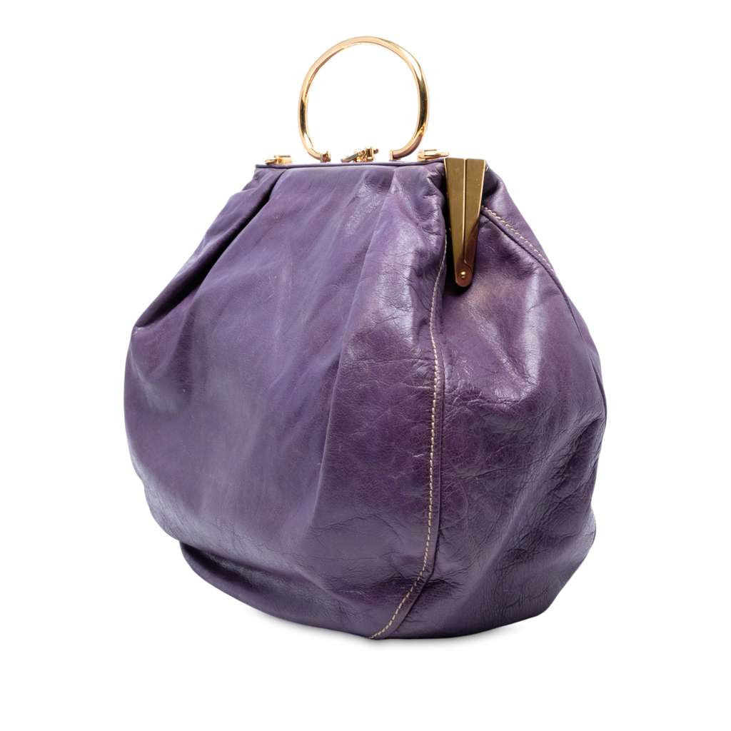 Miu Miu Distressed Leather Frame Satchel - 2