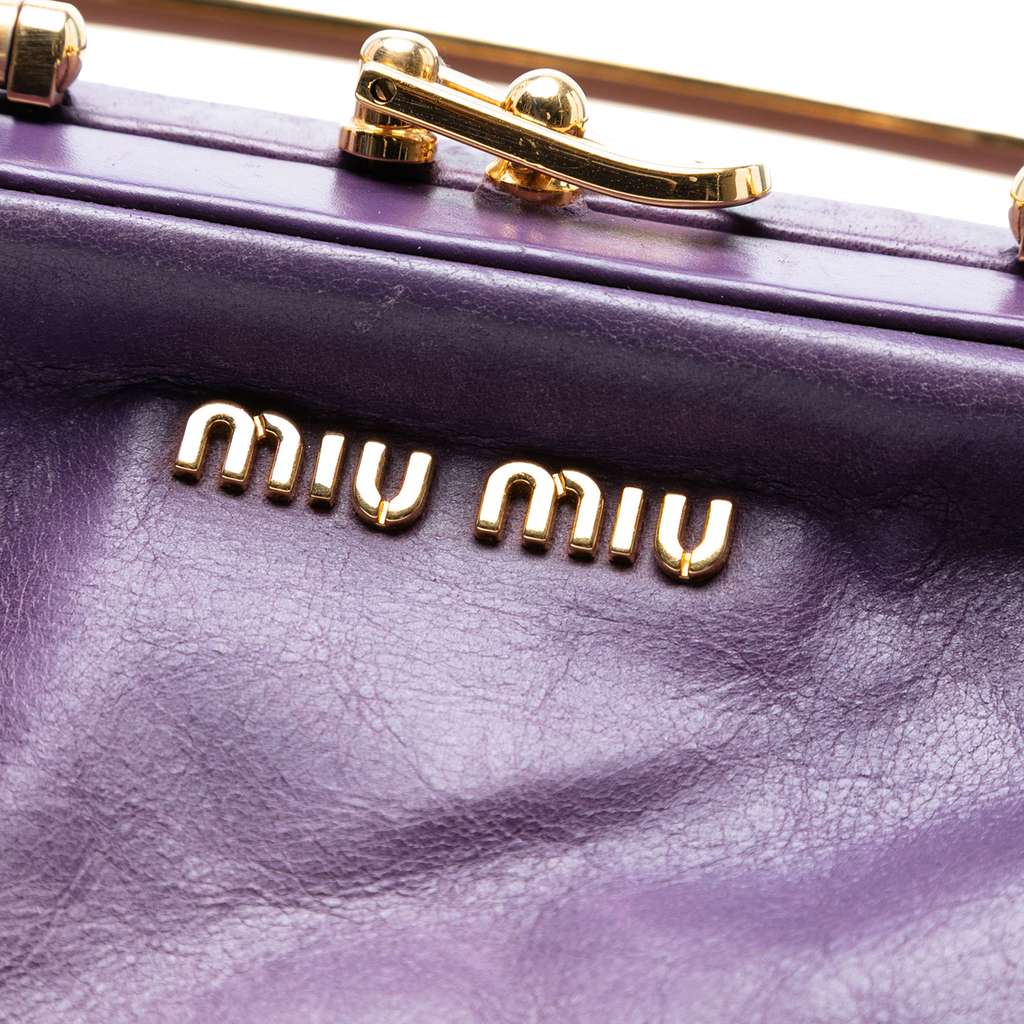 Miu Miu Distressed Leather Frame Satchel - 5