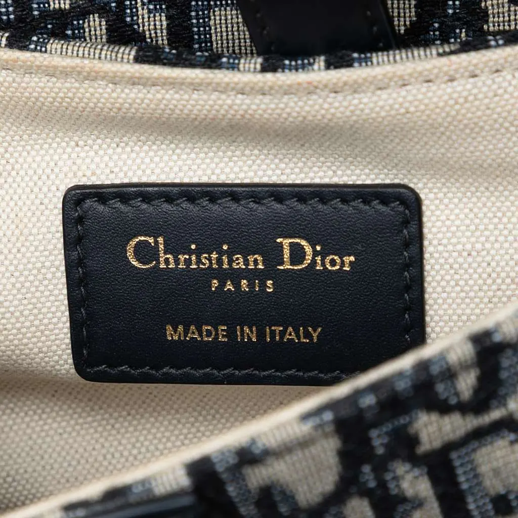 Dior Mini Oblique Canvas Saddle Bag Blue Canvas Good - Box View