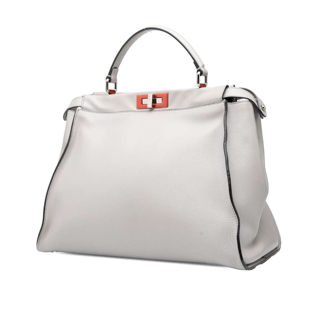 Fendi Large Leather Peekaboo Satchel - 2