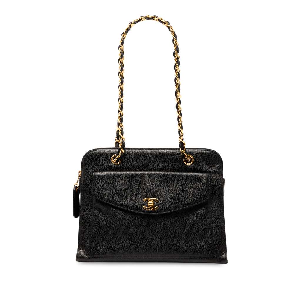 Chanel CC Caviar Front Pocket Shoulder Bag