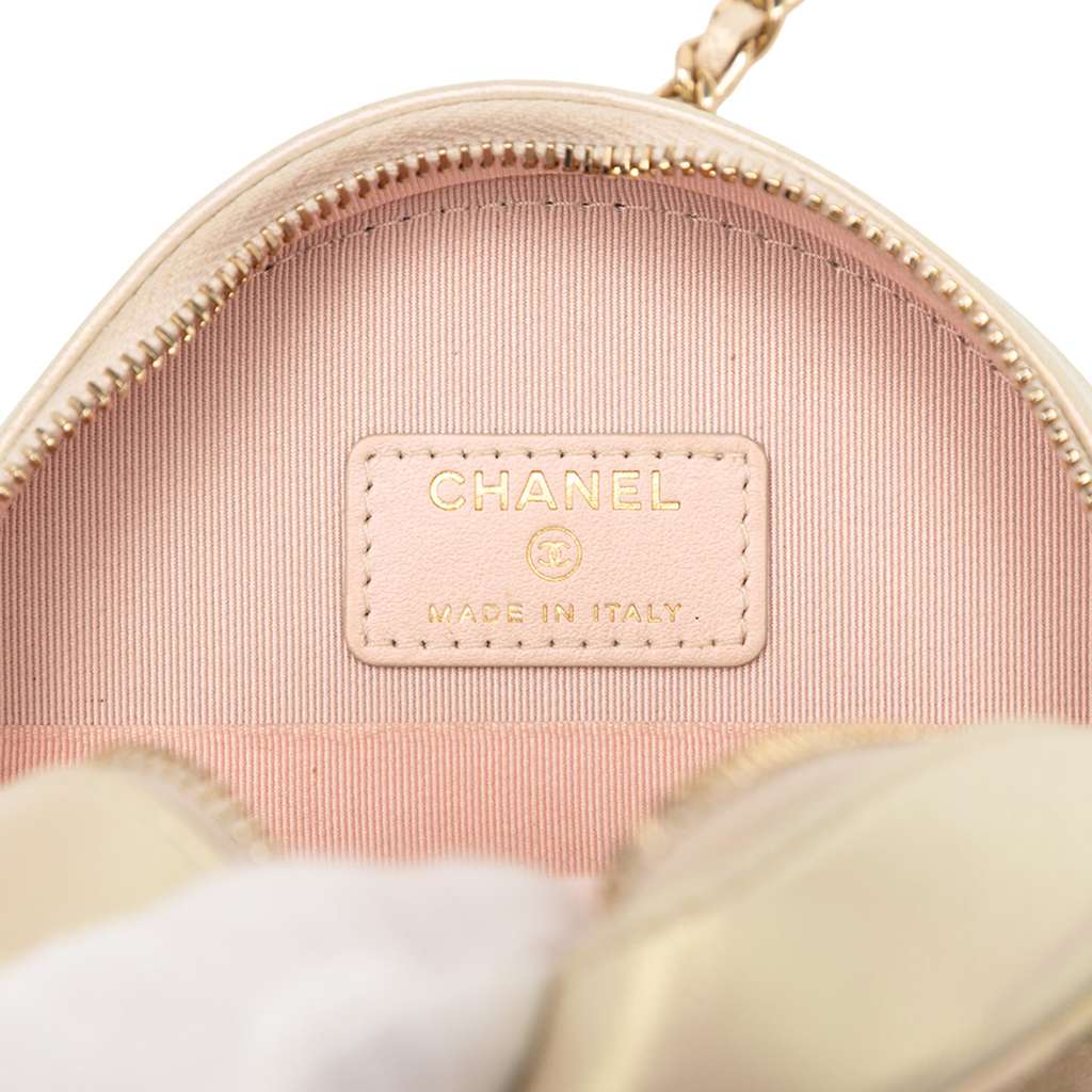 Chanel Quilted Iridescent Lambskin Round Clutch With Chain - 5