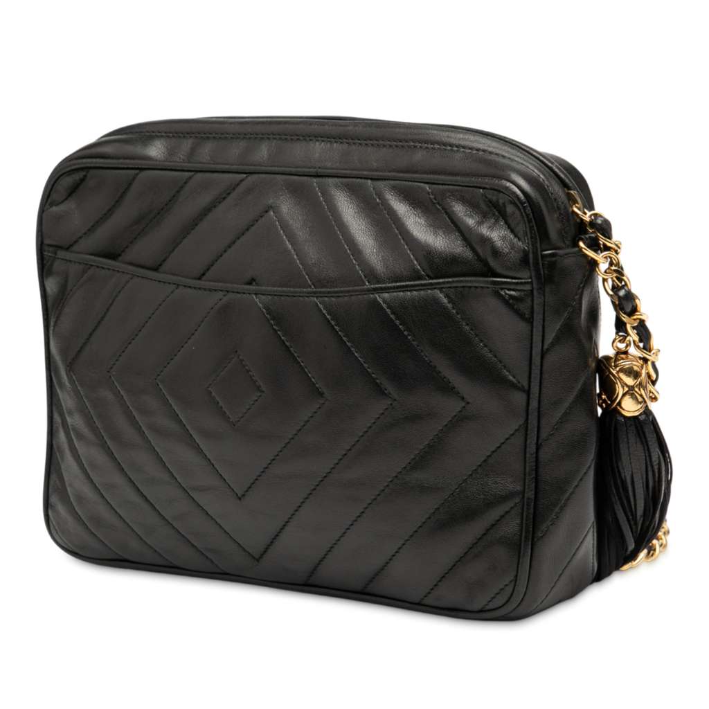 Chanel CC Chevron Quilted Lambskin Tassel Camera Case - 2