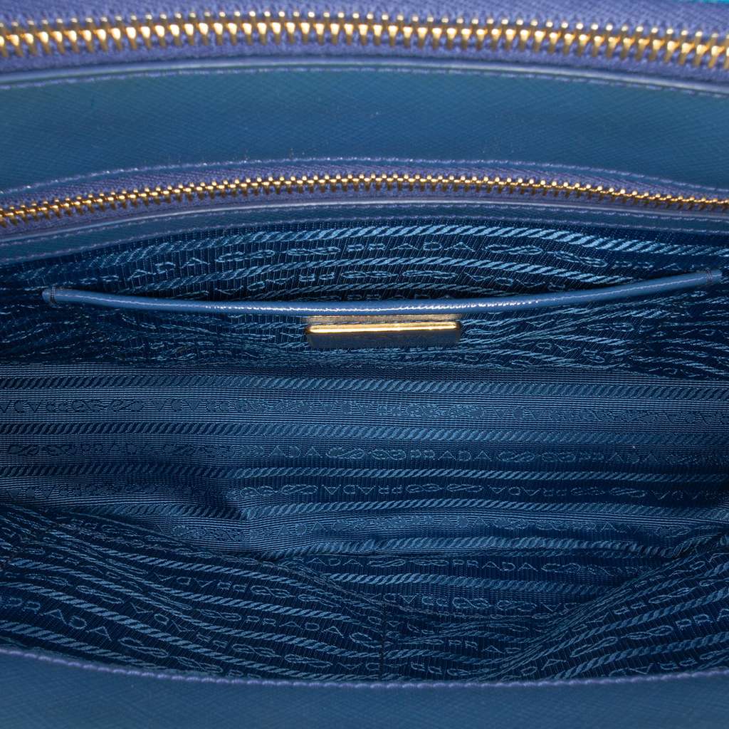 Prada Medium Saffiano Vernice Galleria Double Zip Satchel - 4