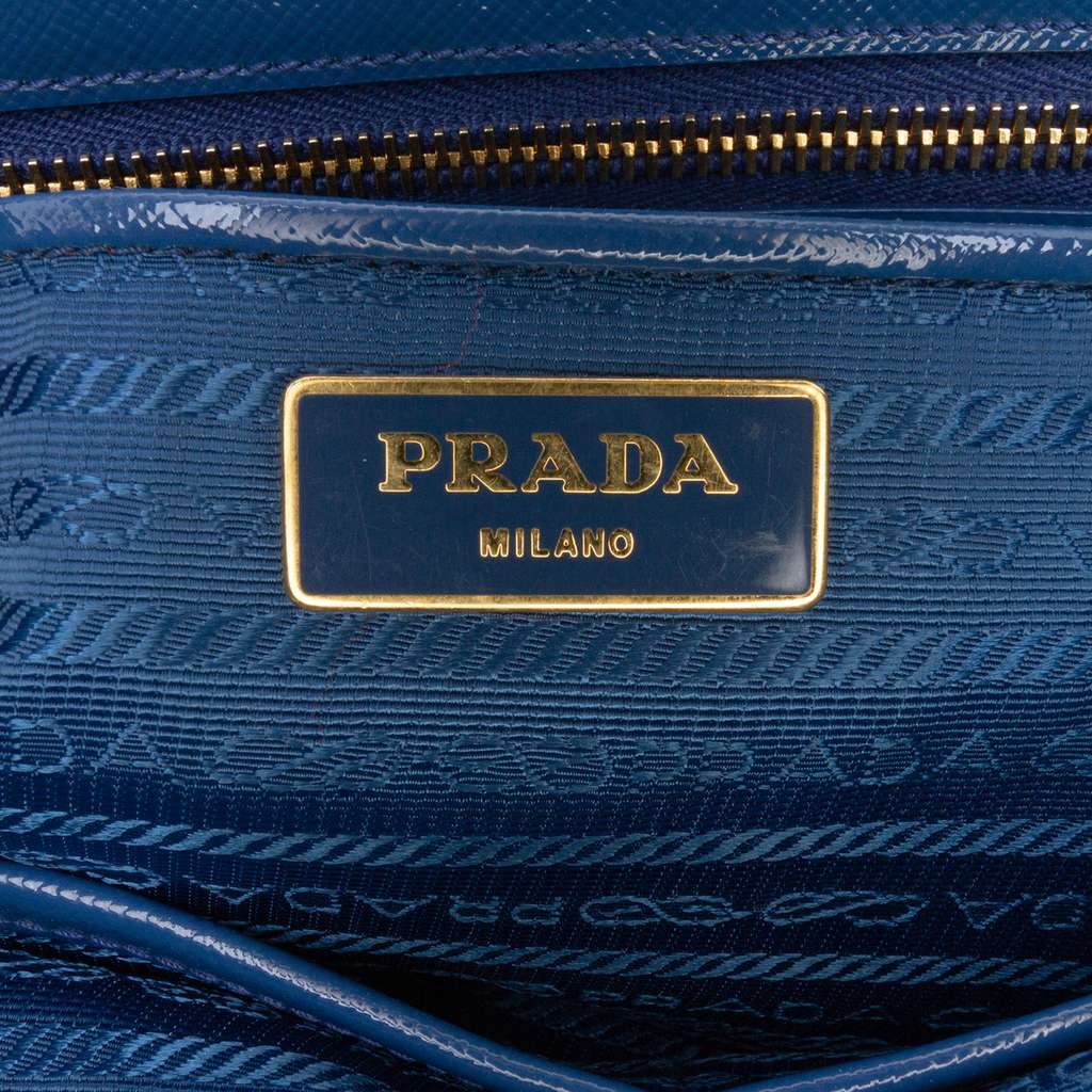 Prada Medium Saffiano Vernice Galleria Double Zip Satchel - 5