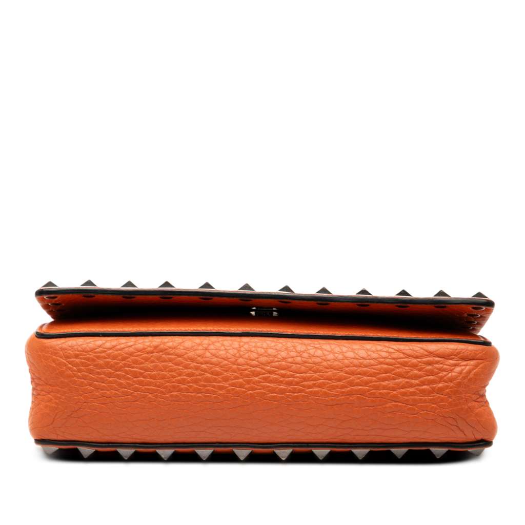 Valentino Pebbled Calfskin Rockstud Clutch on Chain - 3