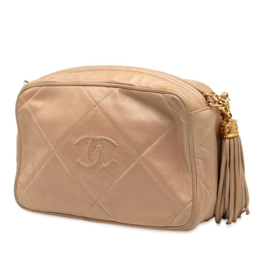 Chanel CC Quilted Lambskin Tassel Camera Bag - 2