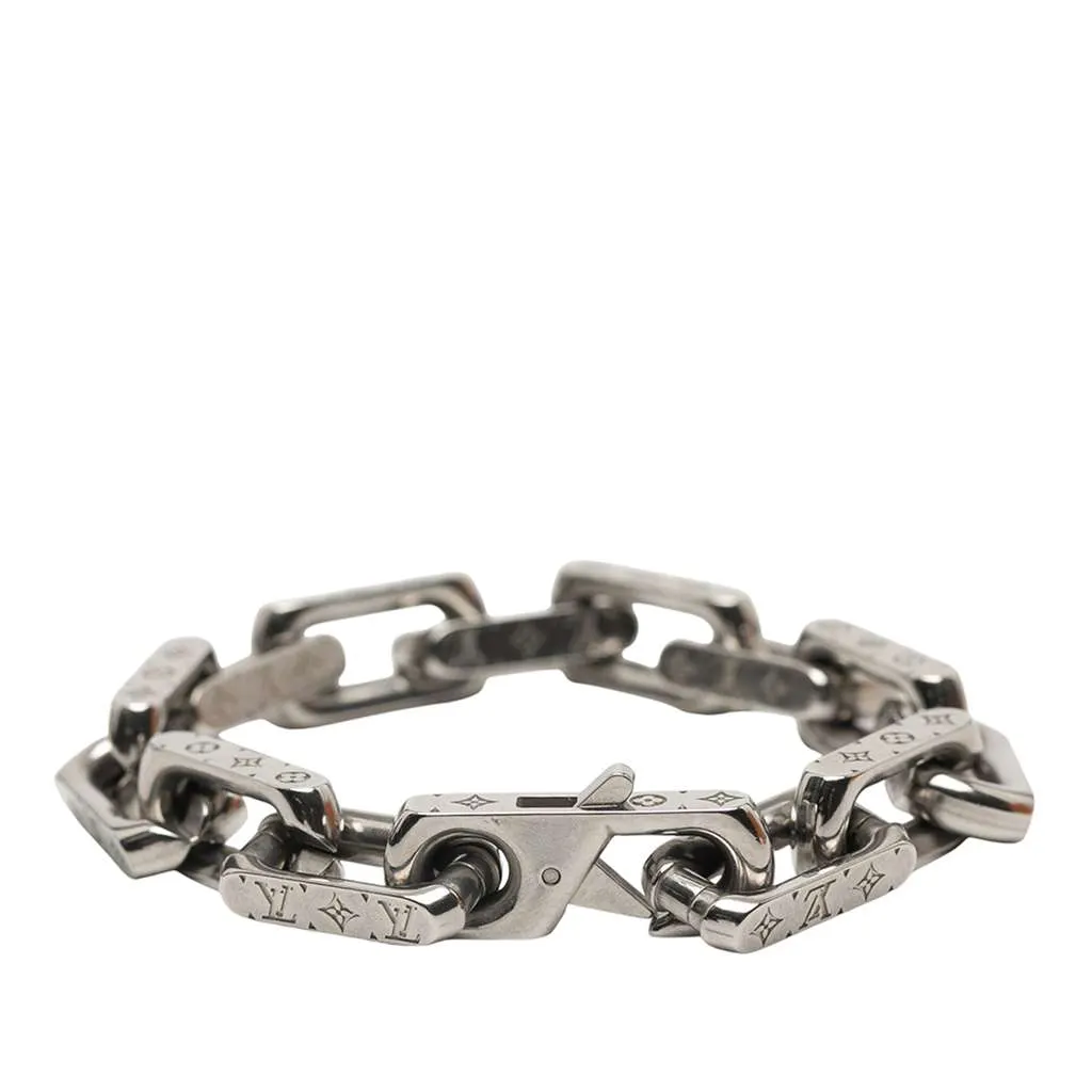 Louis Vuitton Stainless Steel Monogram Chain Bracelet M Silver Stainless steel Good - Inside View