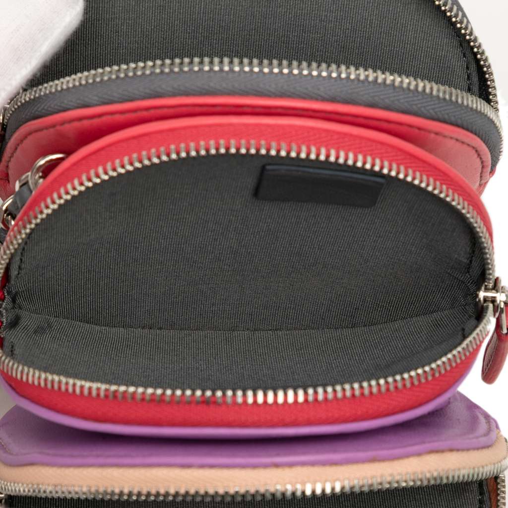 Chanel CC Quilted Lambskin Triple Zip Round Clutch With Chain - 4