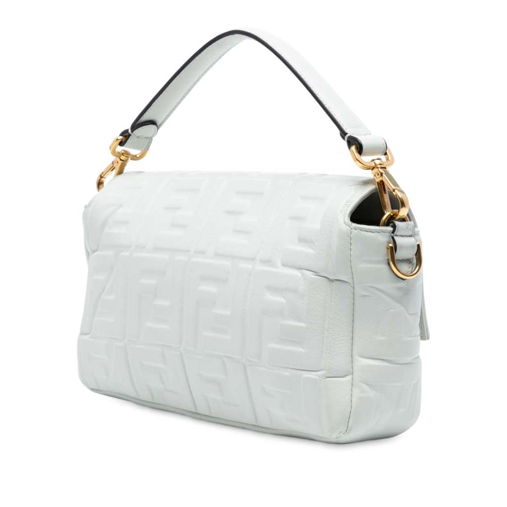 Fendi Zucca Embossed Leather Baguette Satchel - 2
