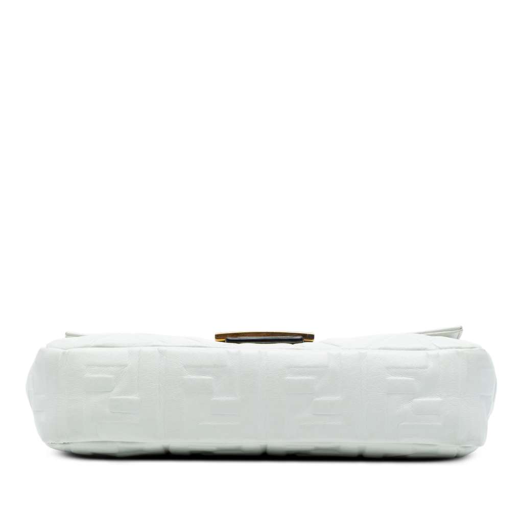 Fendi Zucca Embossed Leather Baguette Satchel - 3