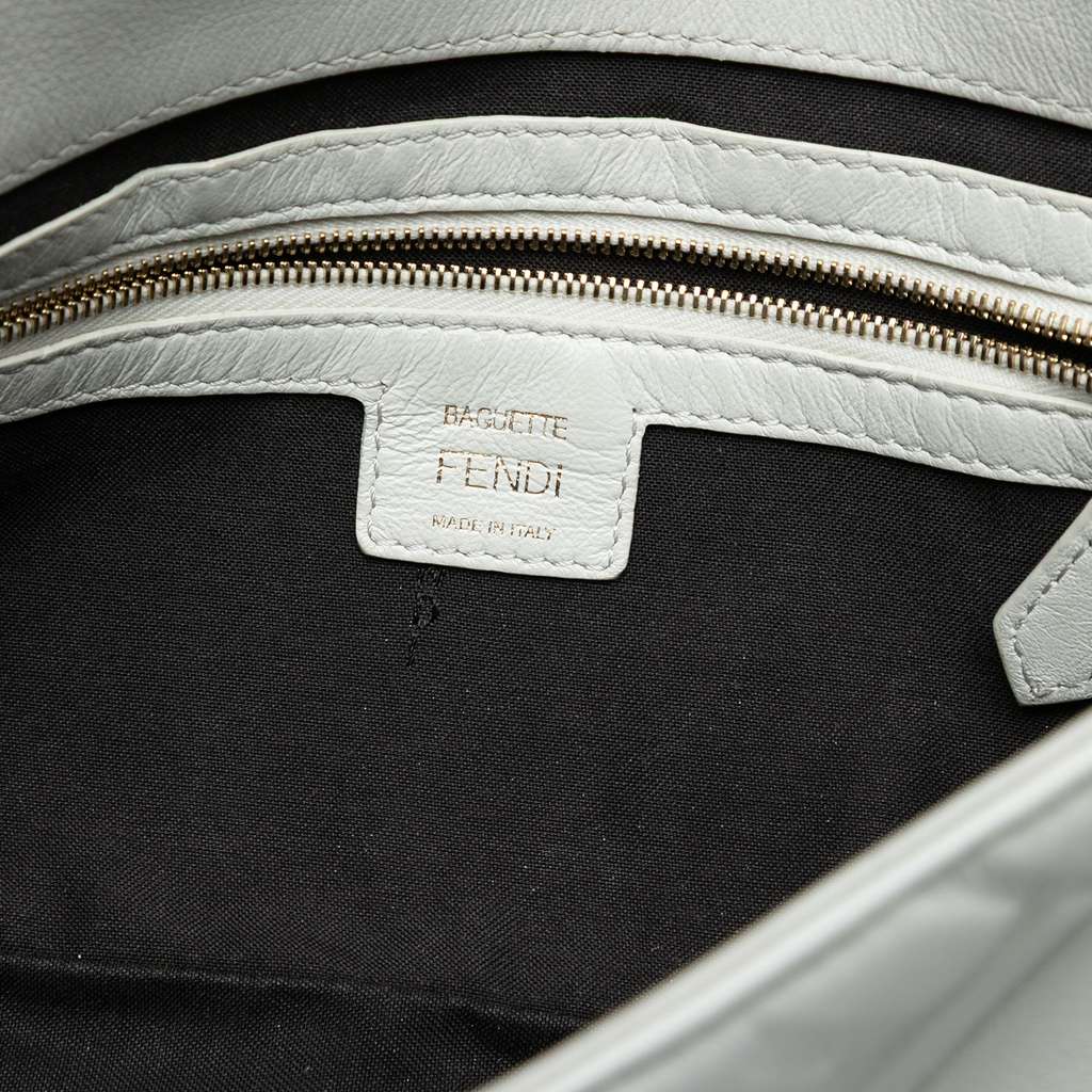 Fendi Zucca Embossed Leather Baguette Satchel - 5