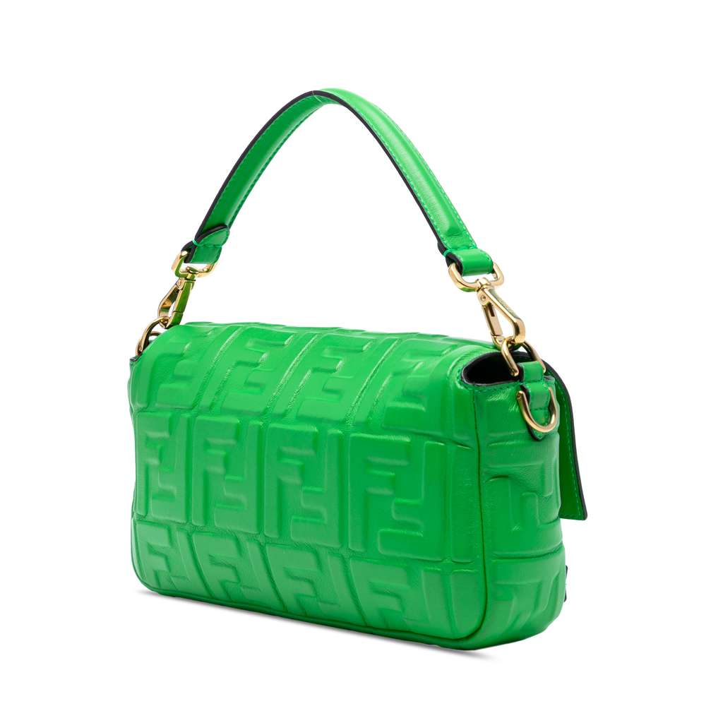 Fendi Zucca Embossed Leather Baguette Satchel - 2