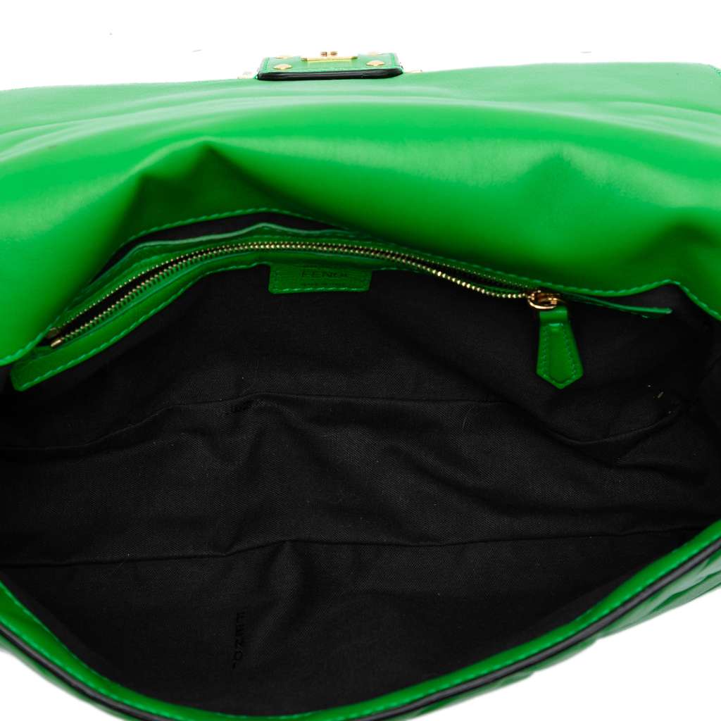 Fendi Zucca Embossed Leather Baguette Satchel - 4