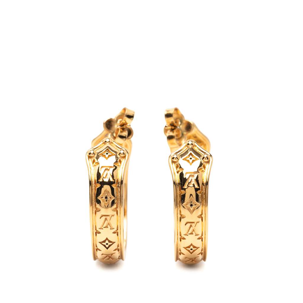 Louis Vuitton Gold Plated Nanogram Sweet Dreams Hoop Earrings - 2