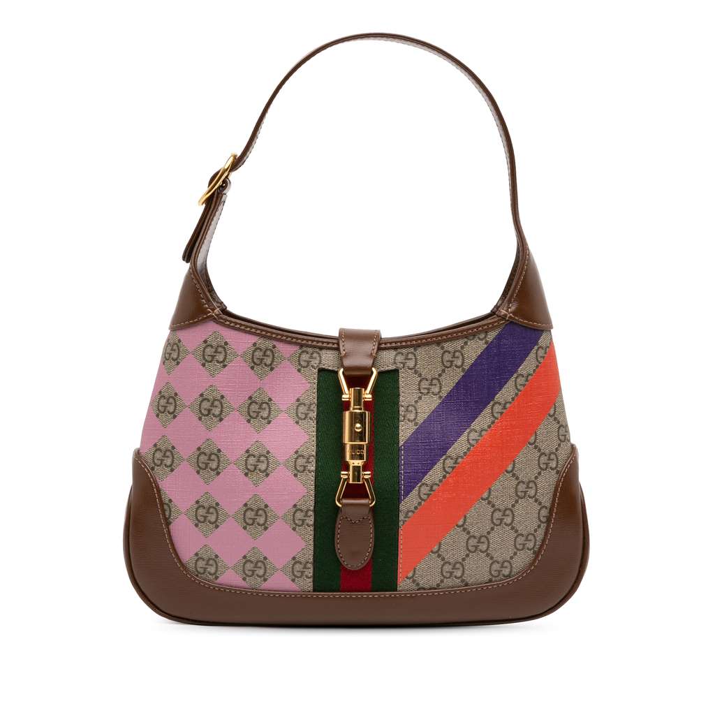 Gucci Small GG Supreme Web Geometric Jackie 1961 Crossbody