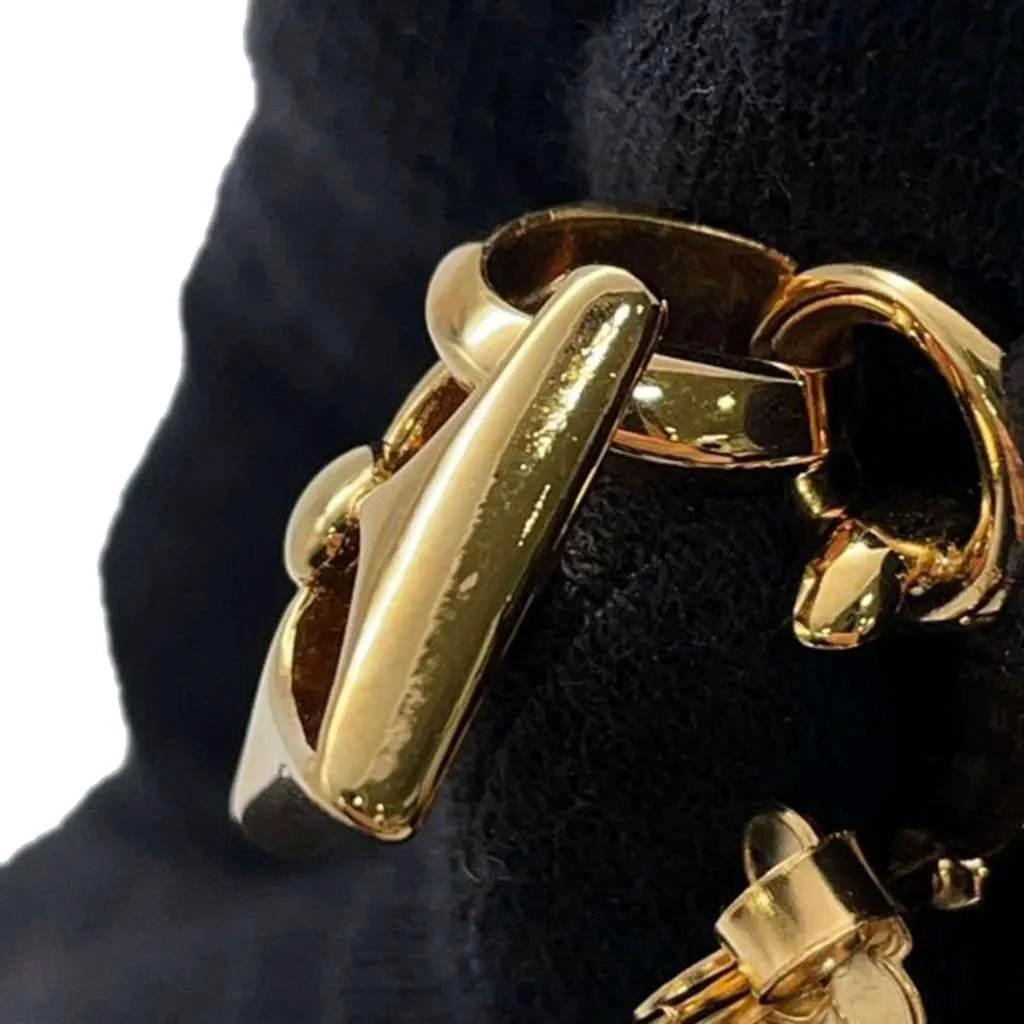 Louis Vuitton Gold Plated Crazy In Lock Drop Push Back Earring Set Gold Metal Good - Box View