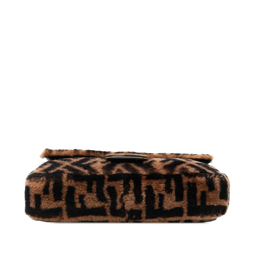 Fendi Medium Zucca Shearling Baguette Satchel - 3