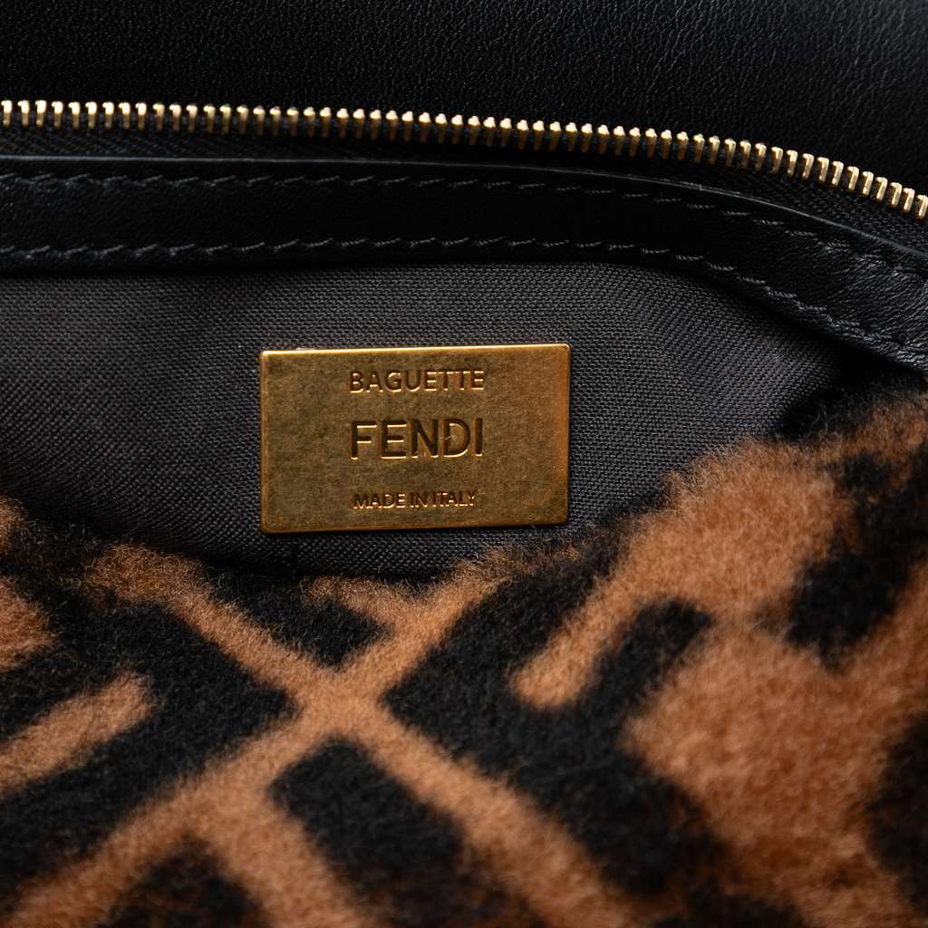 Fendi Medium Zucca Shearling Baguette Satchel - 5