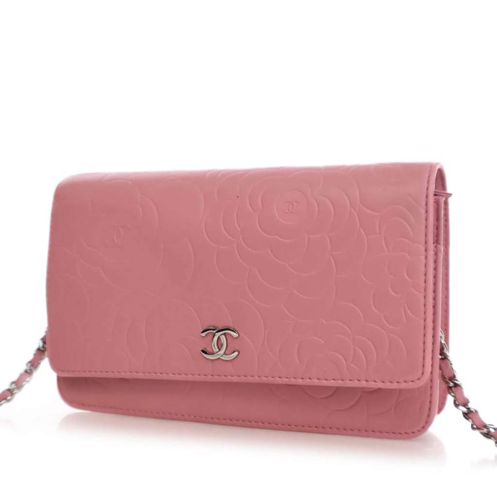 Chanel CC Embossed Lambskin Camellia Wallet On Chain - 2