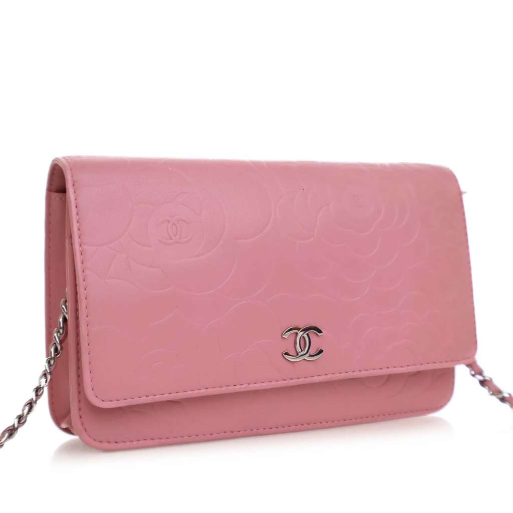 Chanel CC Embossed Lambskin Camellia Wallet On Chain - 3