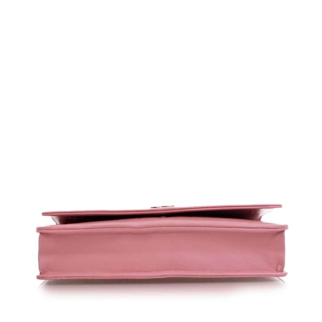 Chanel CC Embossed Lambskin Camellia Wallet On Chain - 5