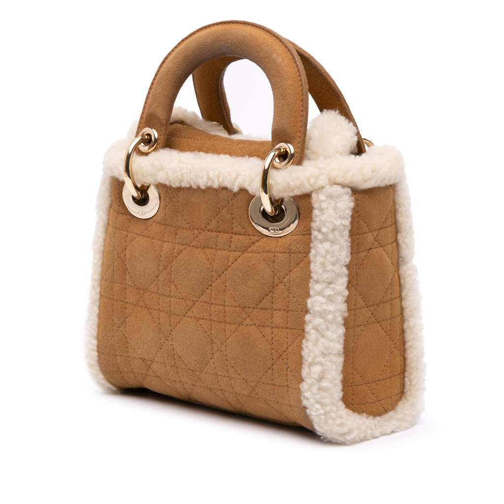 Dior Mini Suede Cannage with Shearling Trim Lady Dior - 2