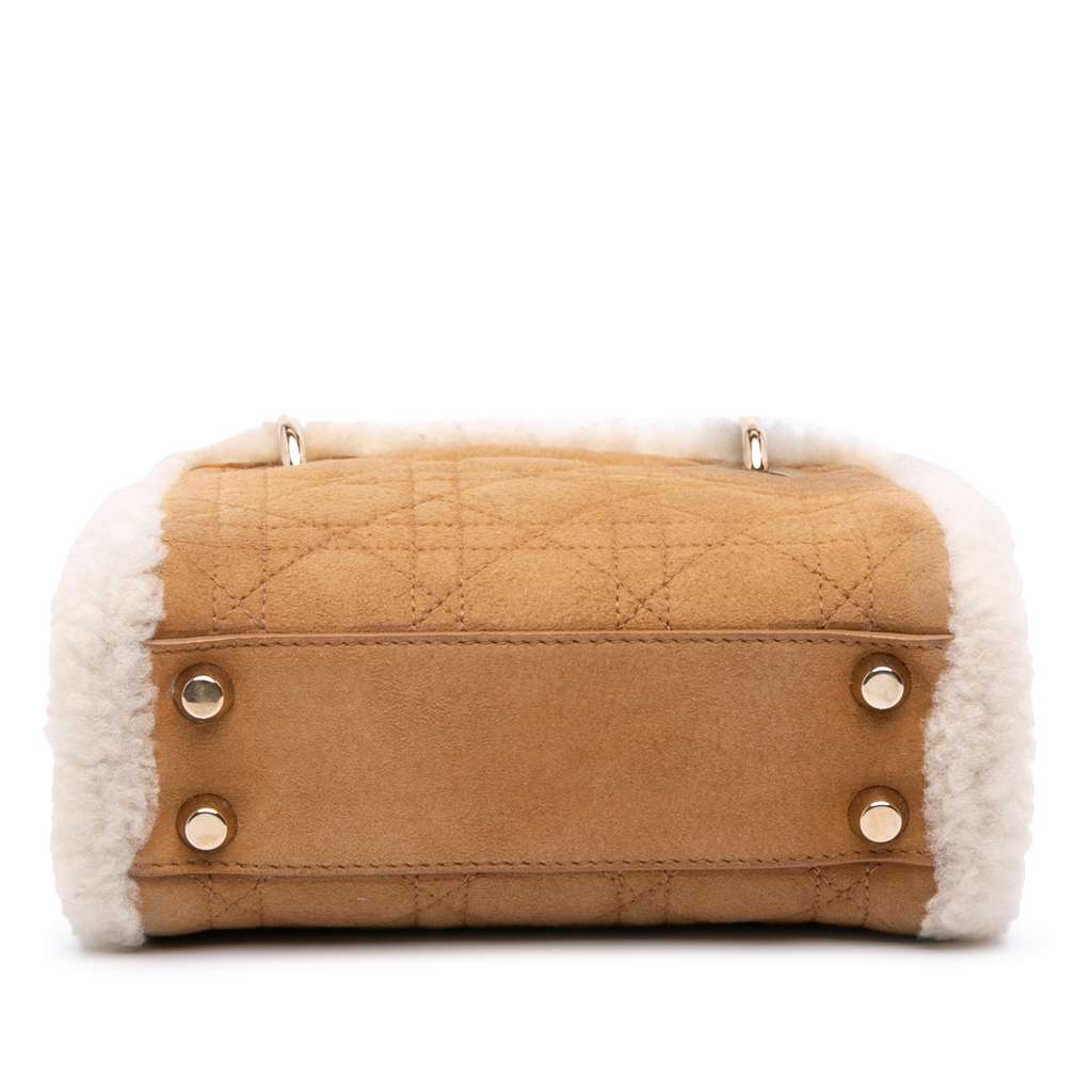 Dior Mini Suede Cannage with Shearling Trim Lady Dior - 3