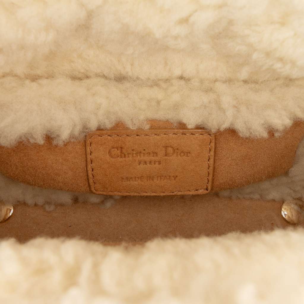 Dior Mini Suede Cannage with Shearling Trim Lady Dior - 5