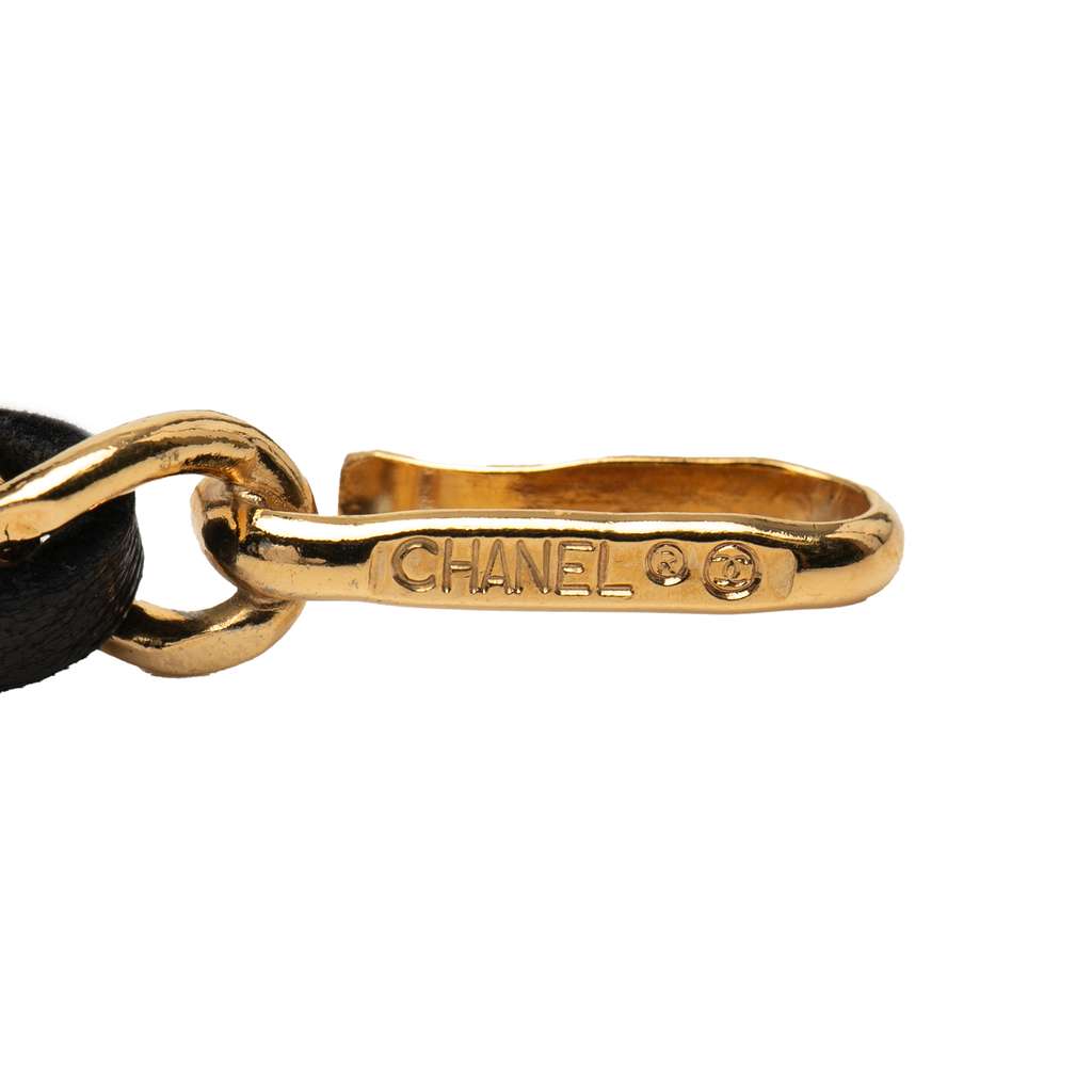 Chanel Gold Plated Leather Woven Medallion Chain Belt - 5