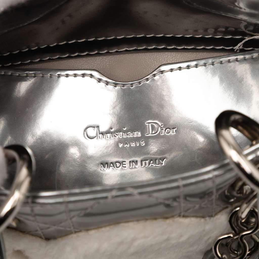 Dior Micro Metallic Lambskin Cannage Bear Lady Dior - 5