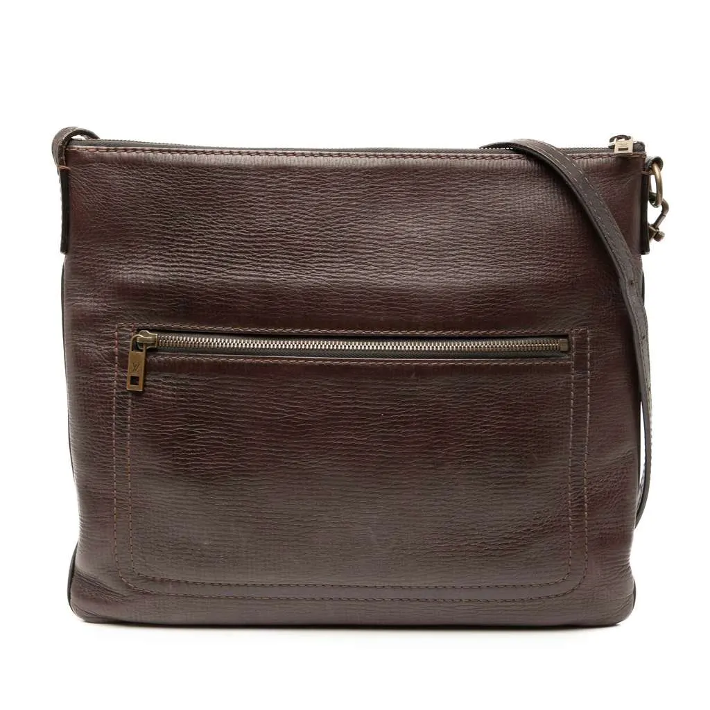 Louis Vuitton Utah Sac Plat Messenger Brown Leather Very good - Front View