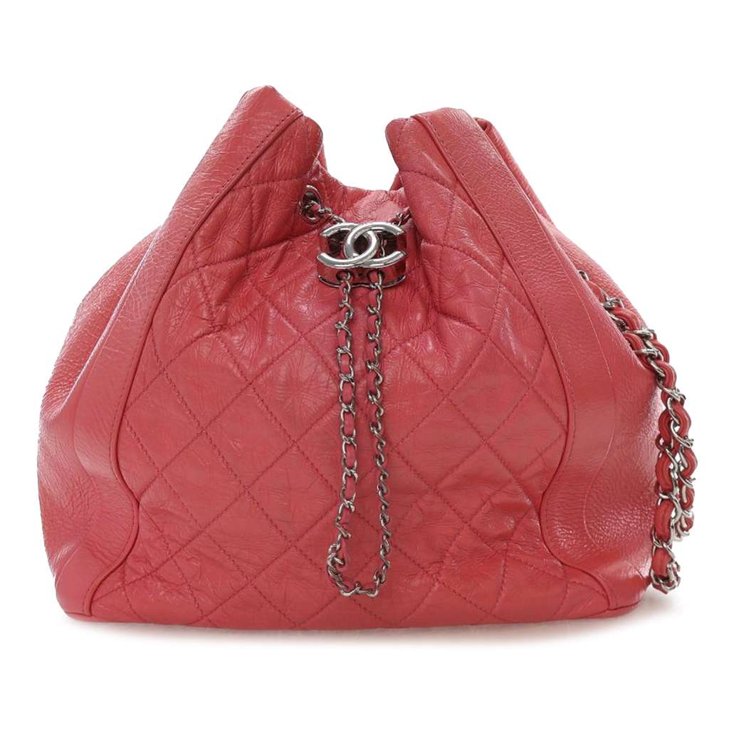 Chanel Shiny Calfskin Drawstring Bucket Ba