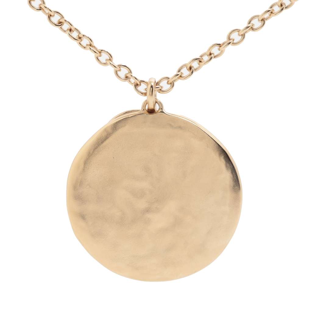Chanel CC Gold Plated Rhinestone Embellished Round Logo Pendant Necklace - 2