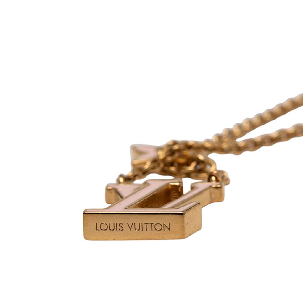 Louis Vuitton Gold Plated Enamel LV Iconic Pendant Necklace - 3