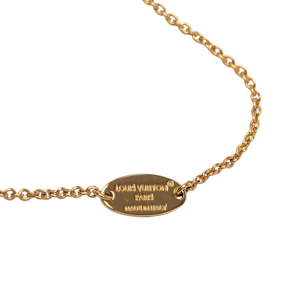 Louis Vuitton Gold Plated Enamel LV Iconic Pendant Necklace - 5