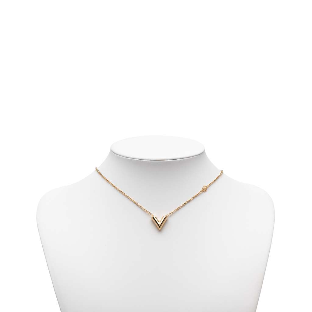Louis Vuitton Gold Plated Essential V Necklace - 5