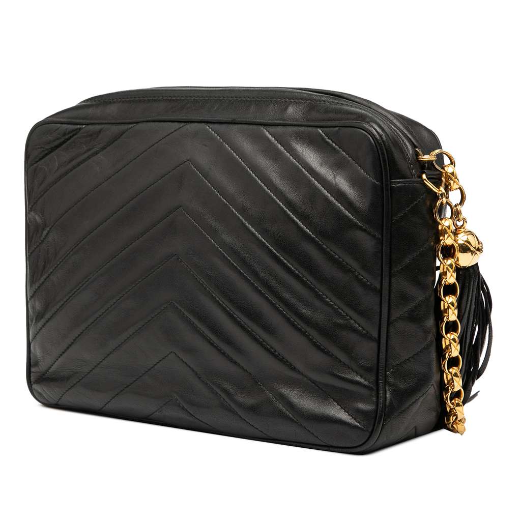 Chanel CC Chevron Lambskin Tassel Chain Camera Bag - 2