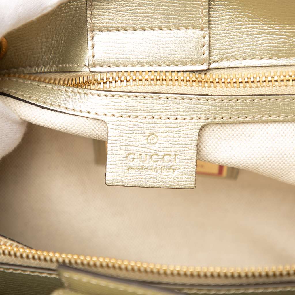 Gucci Medium Calfskin Blooms Bamboo Shopper Satchel - 5