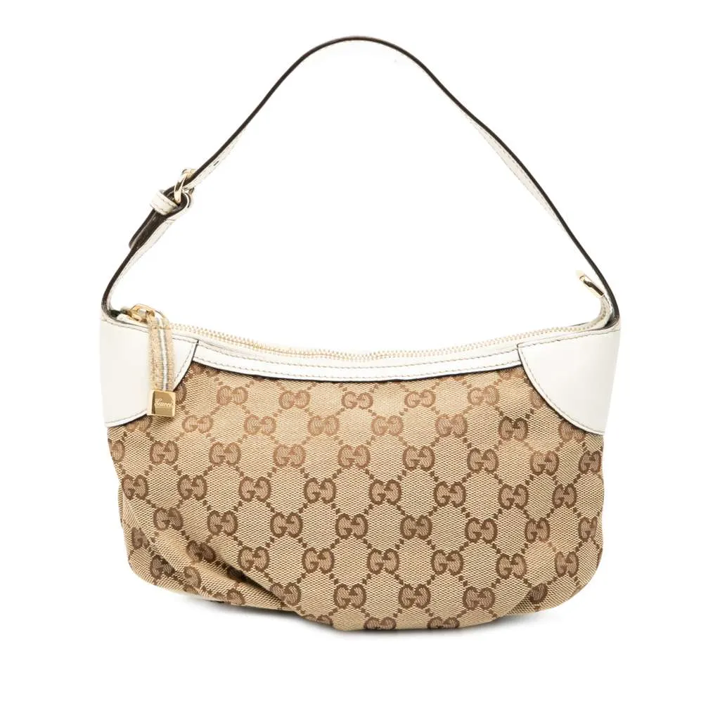 Gucci GG Canvas Web Handbag Brown Canvas Good - Front View