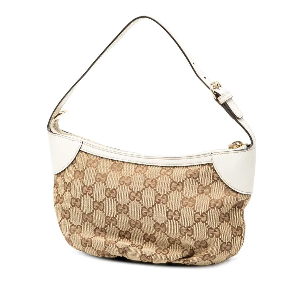 Gucci GG Canvas Web Handbag Brown Canvas Good - Back View