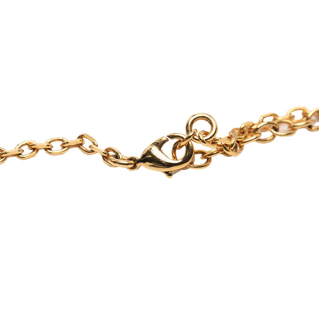 Louis Vuitton Gold Plated Rhinestones Love Letters Necklace - 5