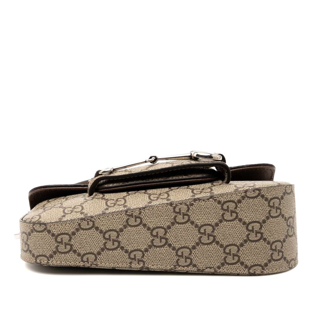 Gucci Mini GG Supreme Asymmetric Horsebit 1955 Shoulder Bag - 3
