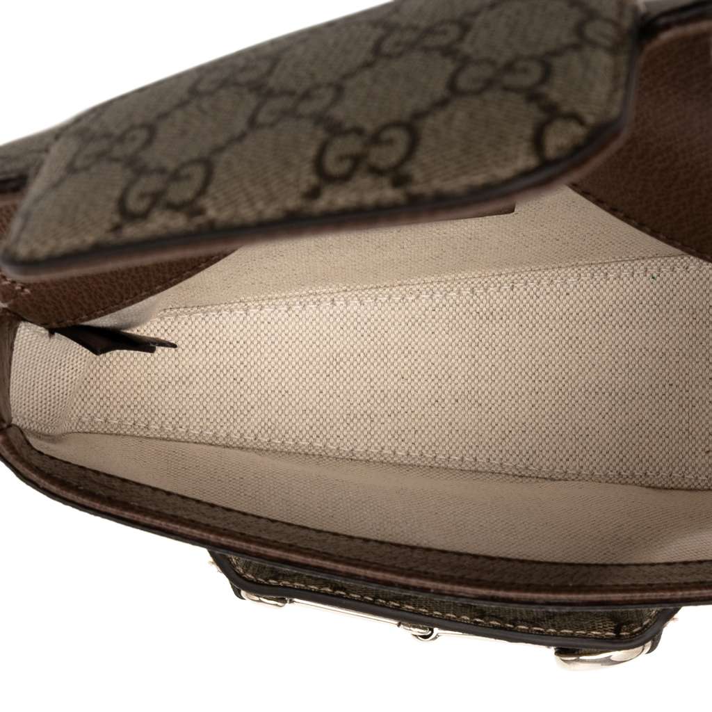 Gucci Mini GG Supreme Asymmetric Horsebit 1955 Shoulder Bag - 4