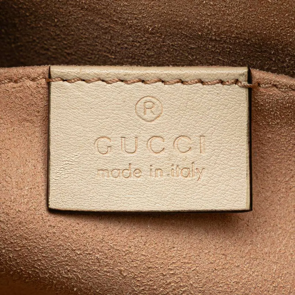 Gucci Small GG Supreme Apple Heart Padlock Tote Brown Canvas Very good - Box View