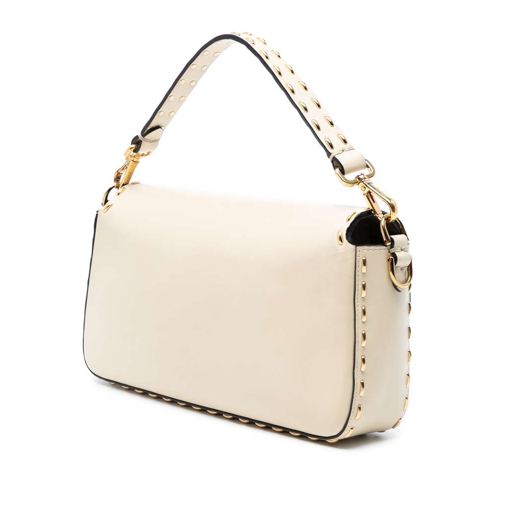 Fendi Leather Metal Stitch Baguette Satchel - 2