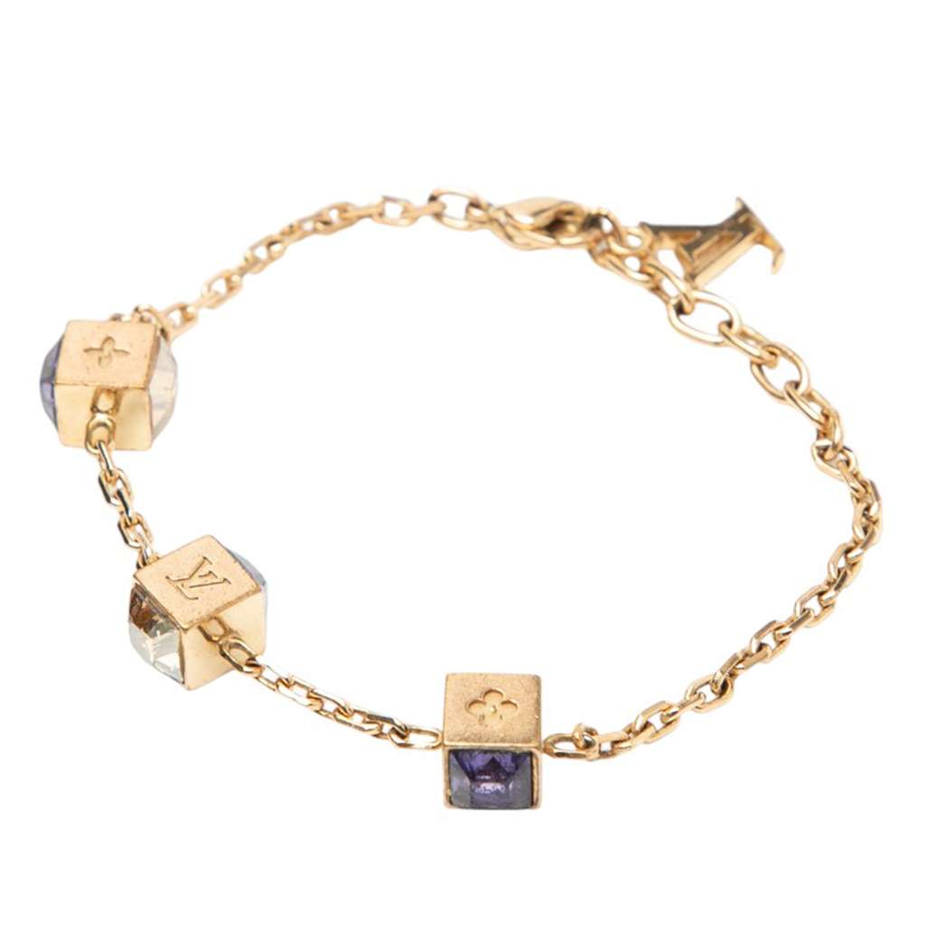 Louis Vuitton Gold Plated Gamble Crystal Bracelet - 2