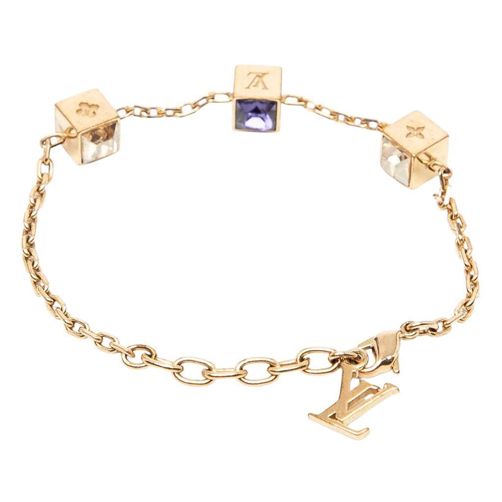 Louis Vuitton Gold Plated Gamble Crystal Bracelet - 3